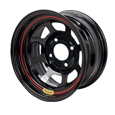 Bassett 37sh4 13x7 D-Hole 4x100 mm 4 in Backspace Black Wheel