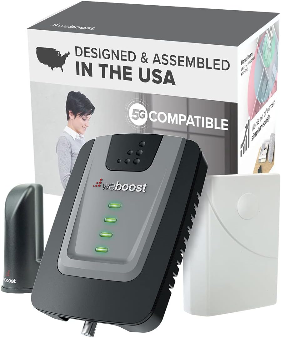 weBoost Home Room - Cell Phone Signal Booster | Boosts 4G LTE & 5G for all U.S. Networks & Carriers - Verizon, AT&T