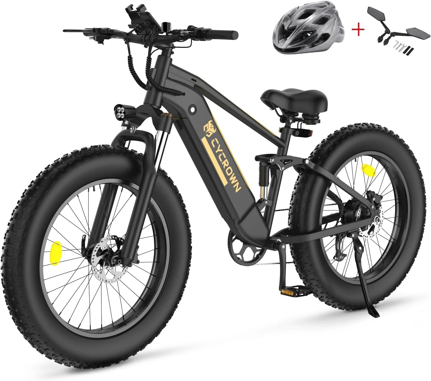 CYCROWN CycUltra-W Electric Bike for Adults, 1000W Powerful Motor 75Miles Ebike, 9 Speed Ebike, 26" x 4.0 Fat Tire Mountain Bike
