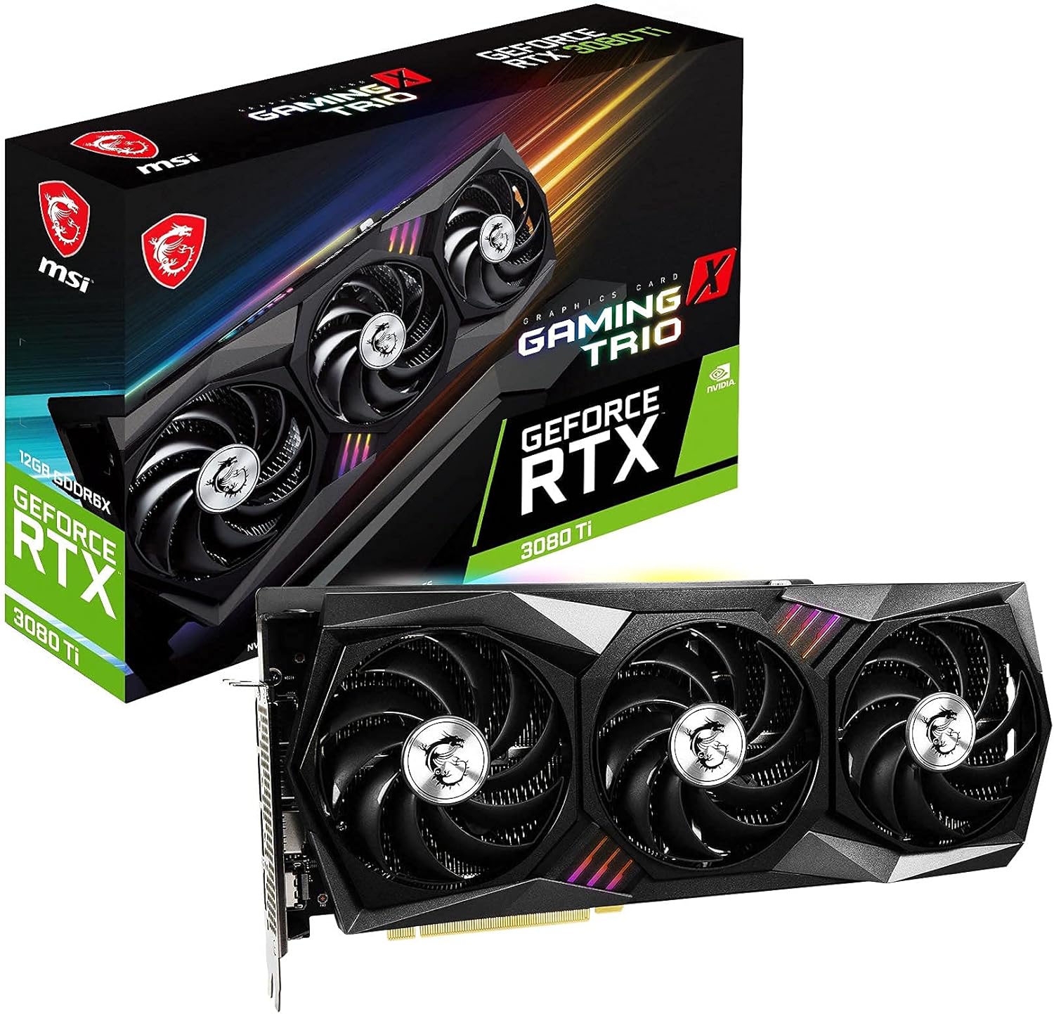 MSI Gaming GeForce RTX 3080 Ti Gaming X Trio 12G Computer Gaming Graphics Card 12GB GDRR6X 320-Bit HDMI/DP Nvlink Torx Fan 3 Ampere Architecture OC