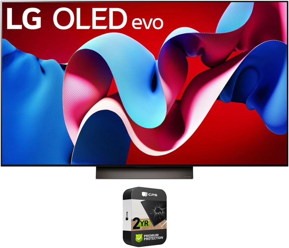 LG OLED55C4PUA 55 Inch Class OLED evo C4 Series Smart TV 4K Processor (2024) Bundle with 2 YR CPS Enhanced Protection Pack - Smart Home Appliances