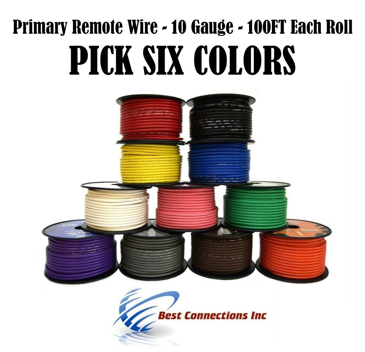 10 Gauge 100 Feet 6 Rolls Primary Remote Power Auto Ground Wire Cable
