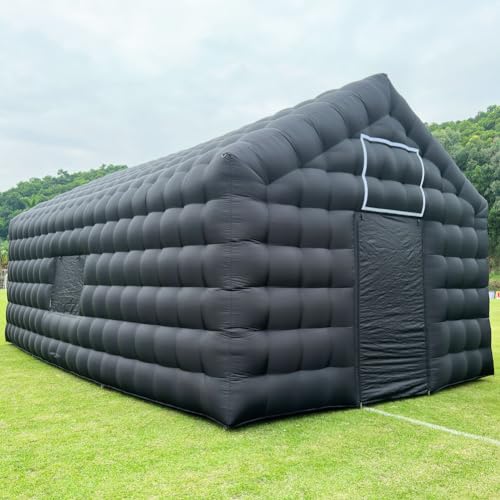 Inflatable Nightclub 29.5X16.5X14Ft Large Black Disco Cube Gazebo Event House with Logo Area & Blower Portable Inflatable Party Tent for Birthday