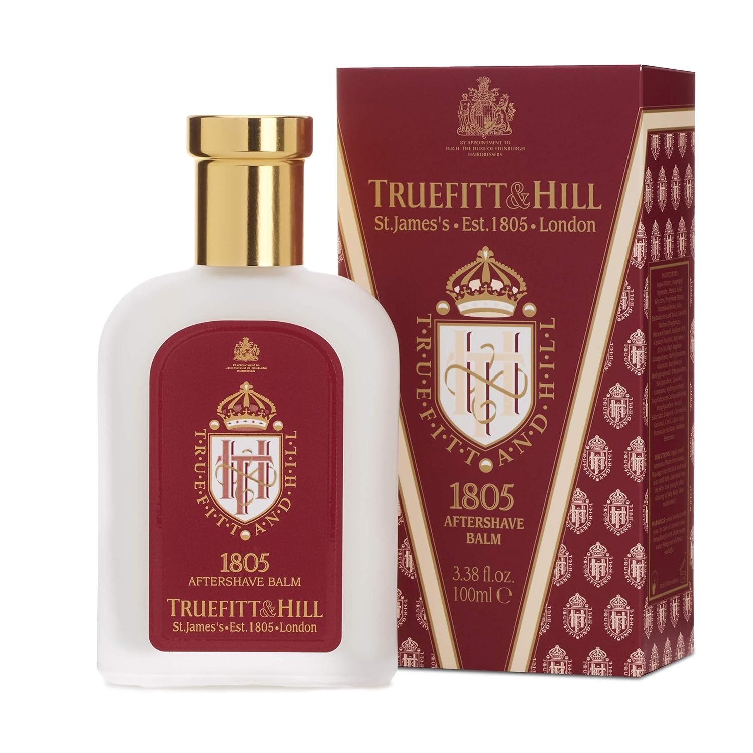 Truefitt & Hill Aftershave Balm - 1805 | Rich, Soothing Moisturiser for All Skin Types, 3.38 ounces Pack of 2