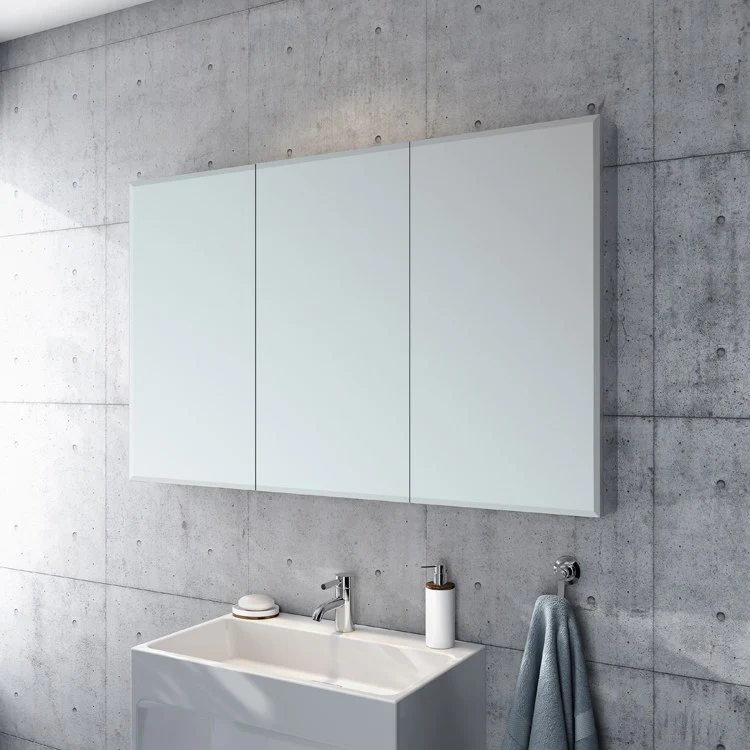 Luna Tri-View Beveled Edge 36" x 30" Recessed/Wall-Mount Medicine Cabinet