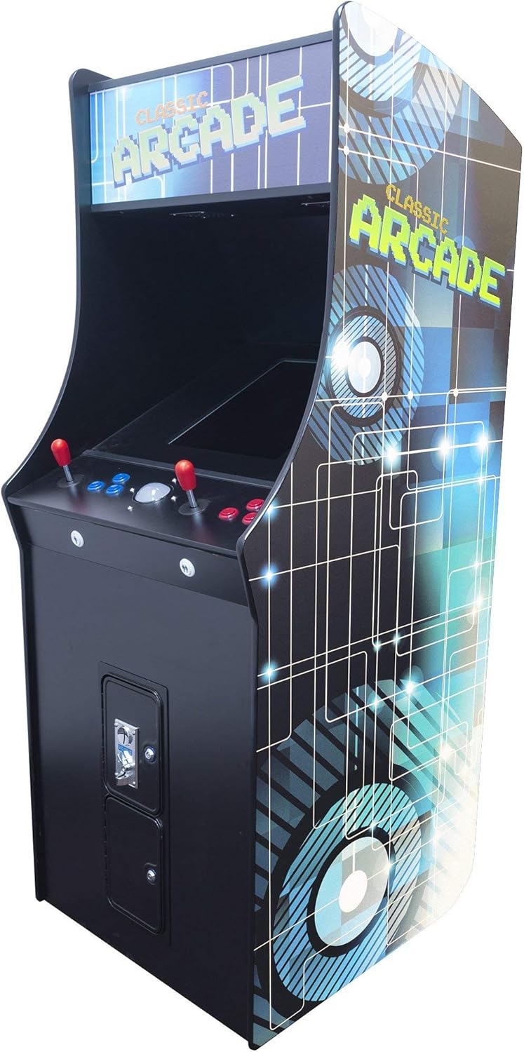 Creative Arcades Full Size Stand-Up Commercial Grade Arcade Machine | 2 Player | 60 Games | 22 LCD Screen | 2 Sanwa Joysticks | Trackball | 2 Stools