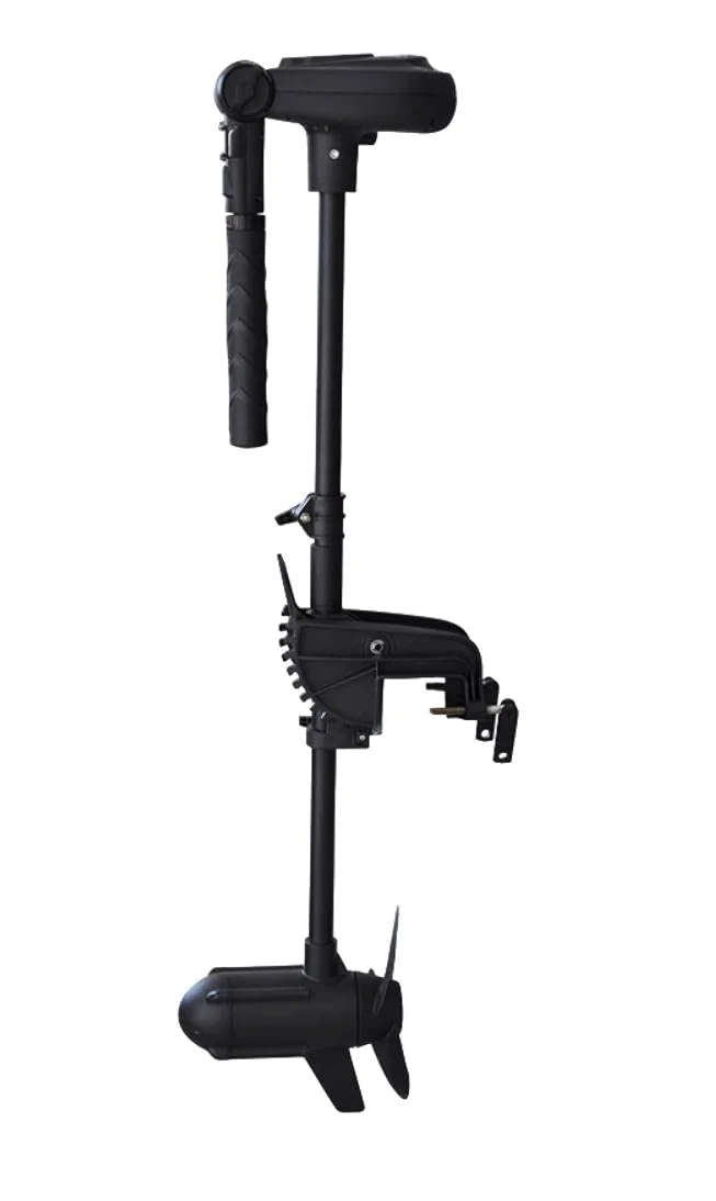 HASWING OUTDOOR Electric Trolling Motor 12V 1 HP Power 35.4 Inch Shaft Protruar Brushless Transom Mount Bracket Stepless Speed Control Folding Handle