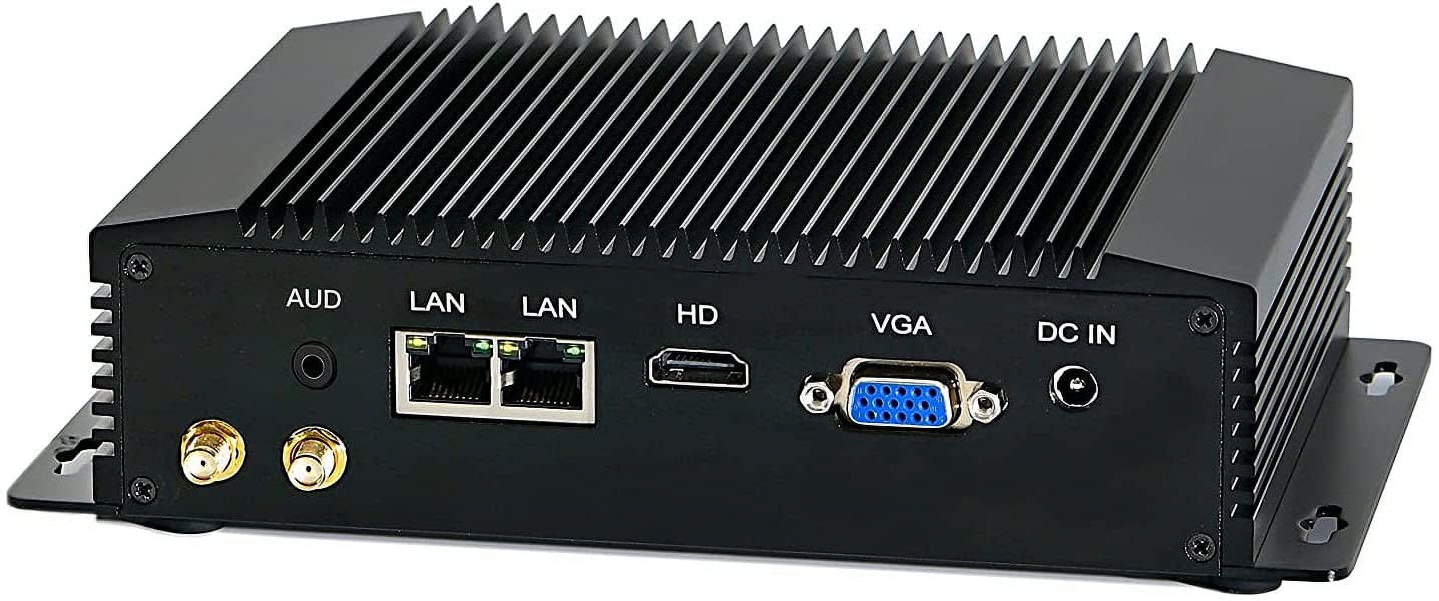 PARTAKER Fanless Industrial PC,Mini PC Windows 10 Pro,Intel Celeron 2955U Processor,Dual Gigabit Ethernet,HD,VGA,4xUSB3.0,Dual Band WiFi