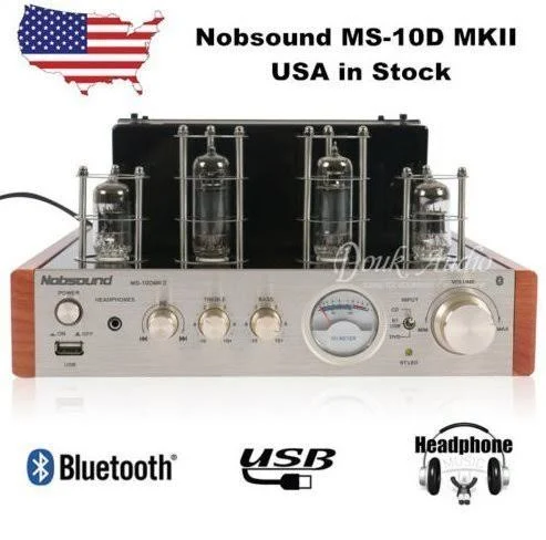 Nobsound MS-10D MKII Hybird Tube Amplifier with Bluetooth/USB/Headphone for HiFi