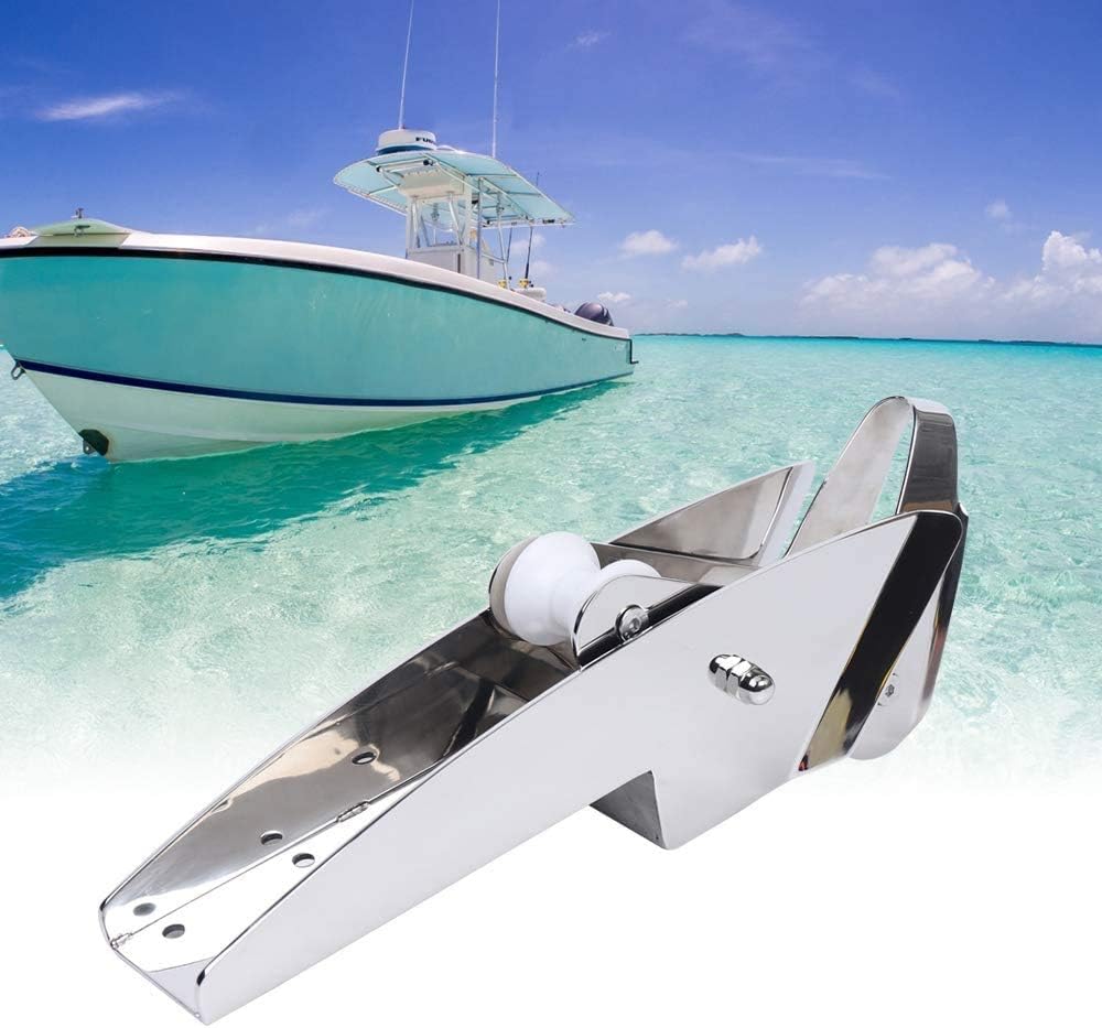 ISURE MARINE AISI 316 Stainless Steel Hinged Self-Launching Bow Anchor Roller with pivoting Dual-Roller 16.5'039