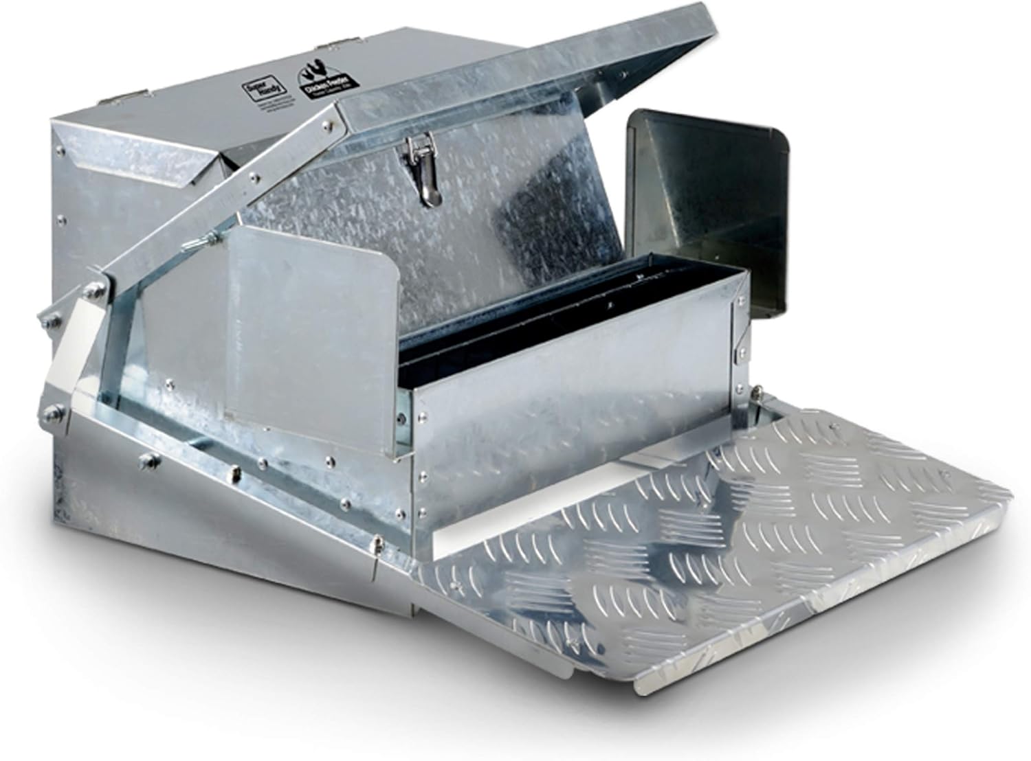 SuperHandy Chicken Feeder Automatic 20lbs (9kg) Capacity Trough Feeds 6-12 Poultry/Fowl Up to 10 Days Keeps Dry with Spill Proof Galvanized Steel