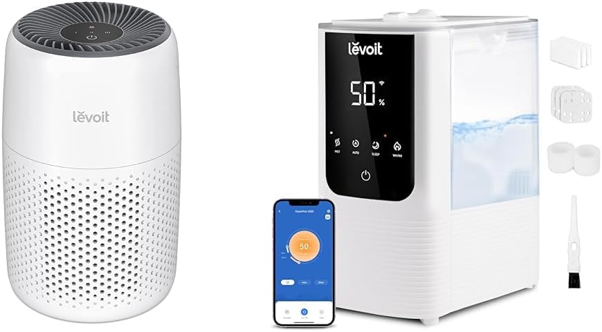 LEVOIT Air Purifiers and Humidifiers for Home, Bedroom, Office with 3-in-1 Filter, Fragrance Sponge, Warm Cool Mist, Auto Humidity, Remote Control