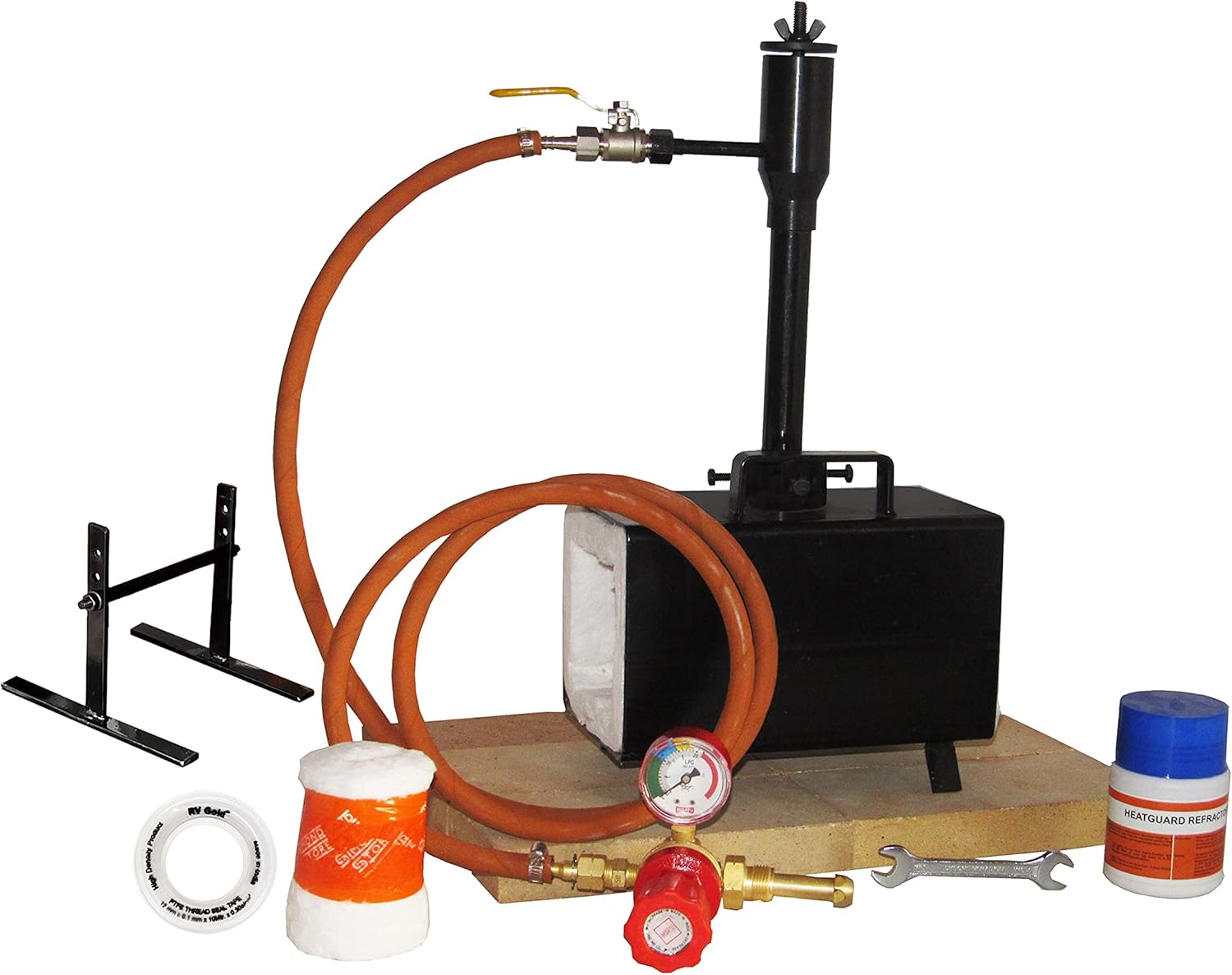 Portable Propane Gas Forge Single Burner Knife and Tool Making Blacksmith Farrier Forge with Stand