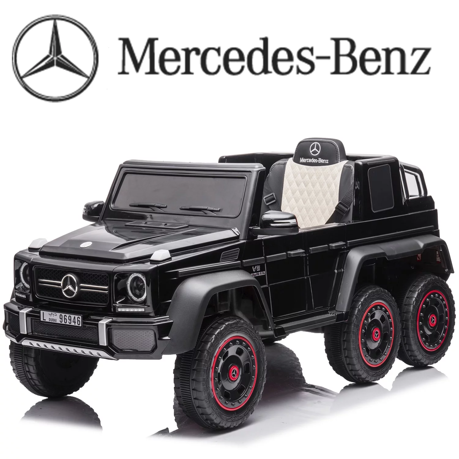 COCLUB 24V Powered Ride On Cars, Licensed Mercedes Benz G63 Car Vehicles with Remote Control, MP3 Player, Soft Seat, 6 Wheels Drive
