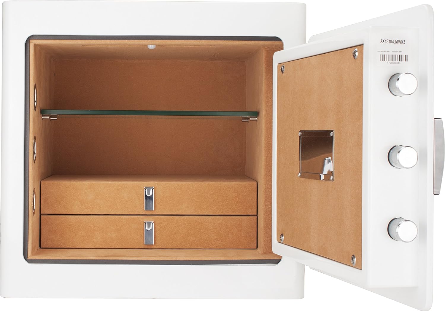 New Barska Steel Fireproof Jewelry Drawer Security Safe Cabinet with Organizer, White