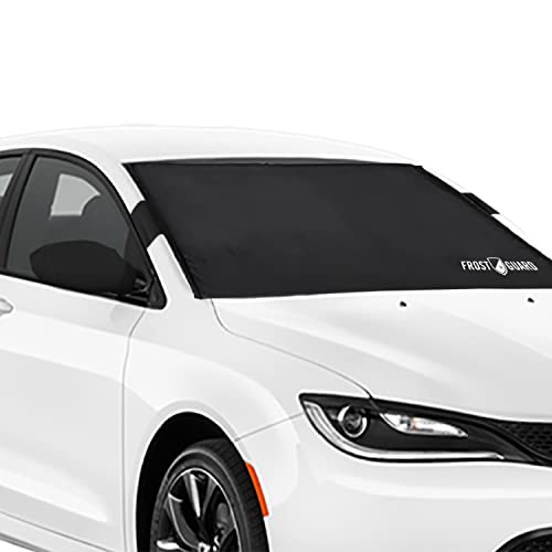 FrostGuard Plus Winter Windshield Cover with Built-in Security Panels and Wiper Blade Coverage + Mirror Covers - Weather Resistant