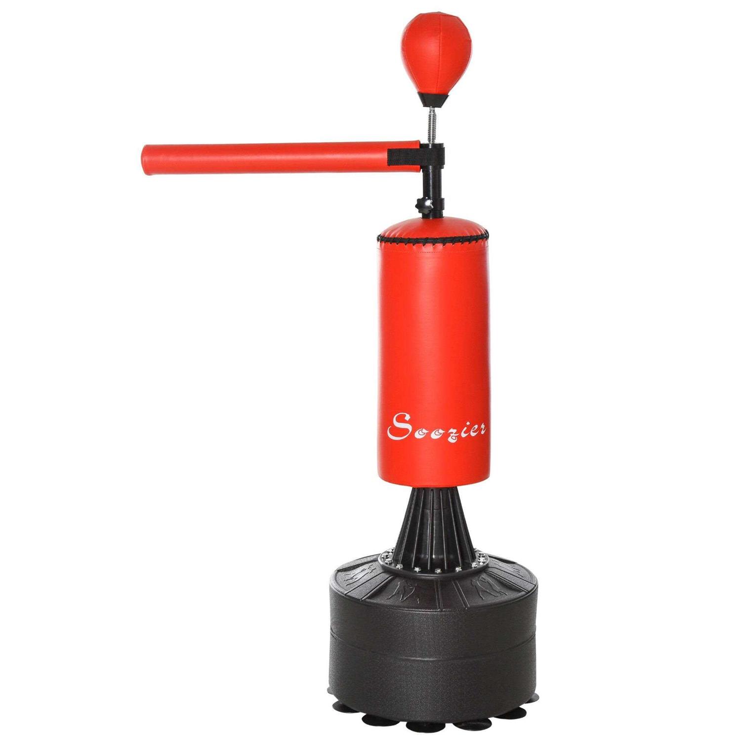 Soozier Boxing Speed Punch Bag Freestanding with Reflex Bar and Gloves Rotating Flexible Arm - Sports Supplies Online Store