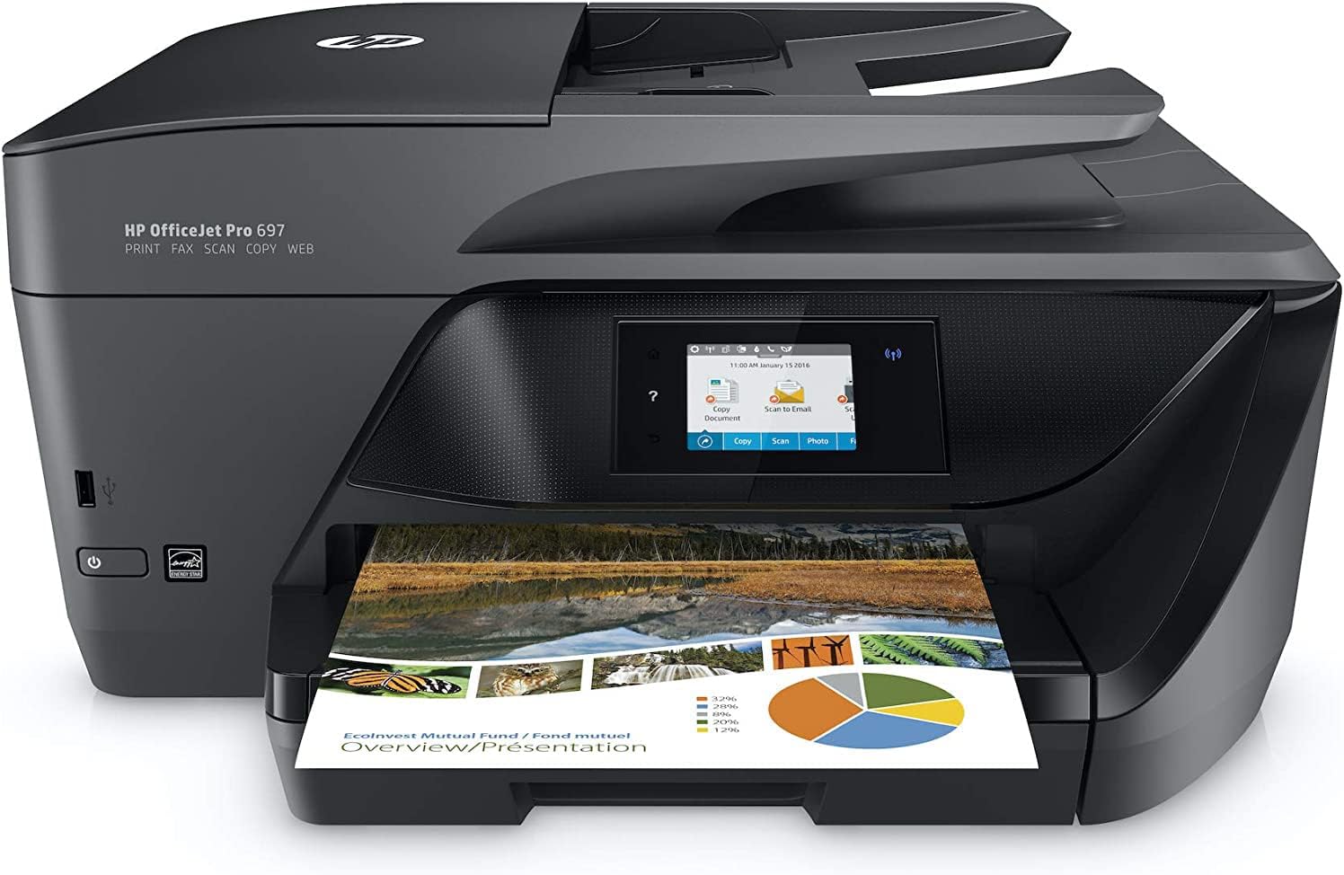 H-P OfficeJet Pro 6978Series Color Inkjet All-in-One Wireless Printer, Scanner, Copier, Fax, Connects with Wi-Fi & USB, with Bools USB Printer Cable