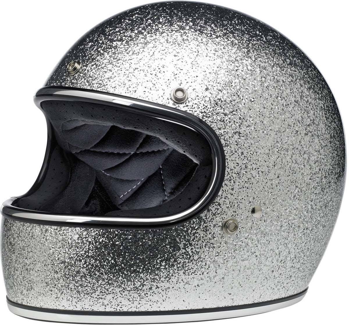 Biltwell Gringo Helmet ECE Brite Silver Megaflake Xs