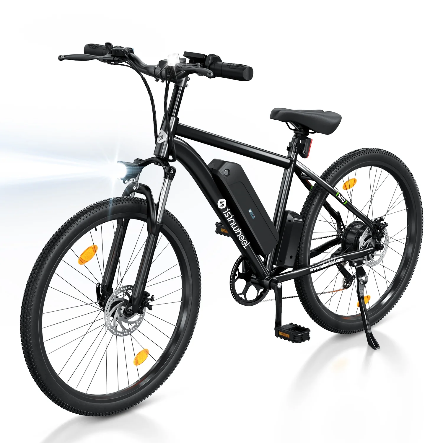 iSinwheel M10-W Electric Bike Adult 500W, 26"Commuting Electric Mountain Bike 20mph 55+ Miles, 36V Removable Battery, Professional 35-Speed