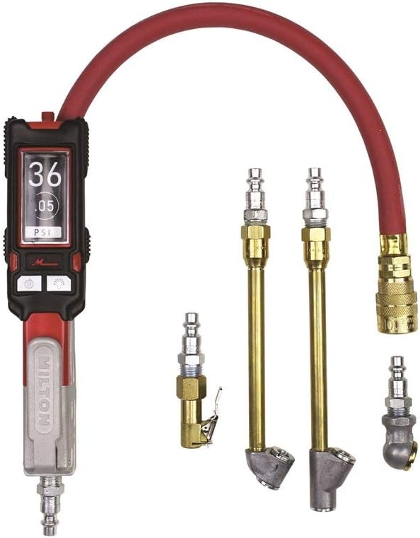 Milton Precision Digital Tire Pressure Gauge S-580ekit, Made In USA Most Accurate Inflator Gauge Available, Perfect for Professional Technicians