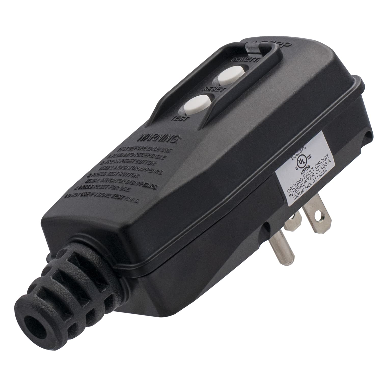 ELEGRP G1215CA G20CAR Patented Auto-Monitoring GFCI Replacement Plug Inline Assembly