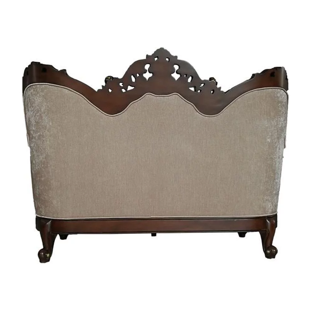 ACME Devayne Traditional European Loveseat with Queen Anne Legs in Dark Walnut