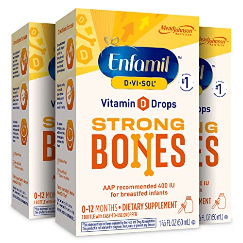 Enfamil Baby Vitamin D-Vi-Sol Vitamin D Liquid Supplement Drops for Infants, Supporting Strong Teeth & Bones in Newborn Babies, Easy-to-Use
