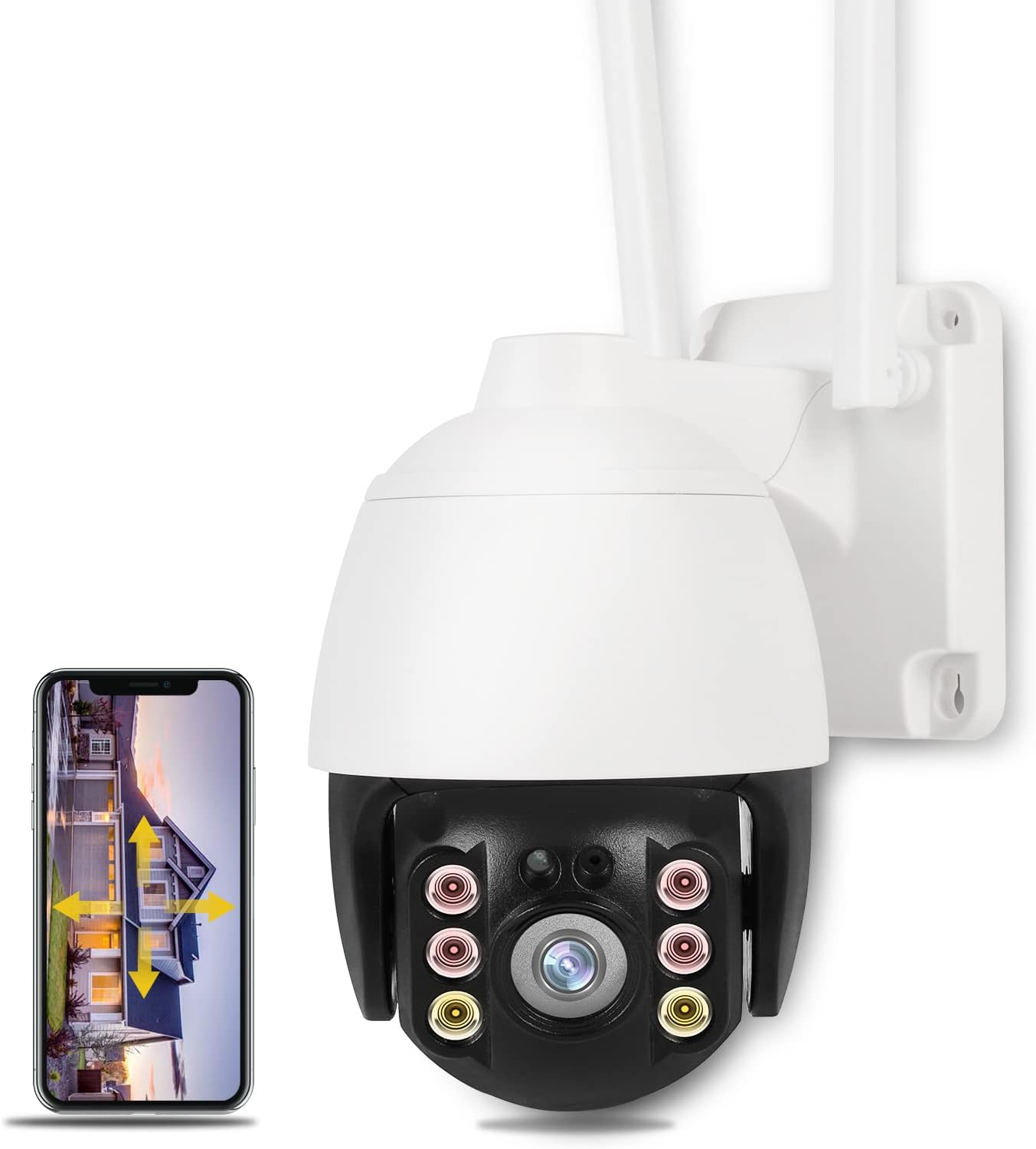 Security Camera Outdoor,Wireless WiFi Home HD 1080P Security Camera System 360° View,Reidubo Dome Surveillance Camera with Motion Detection