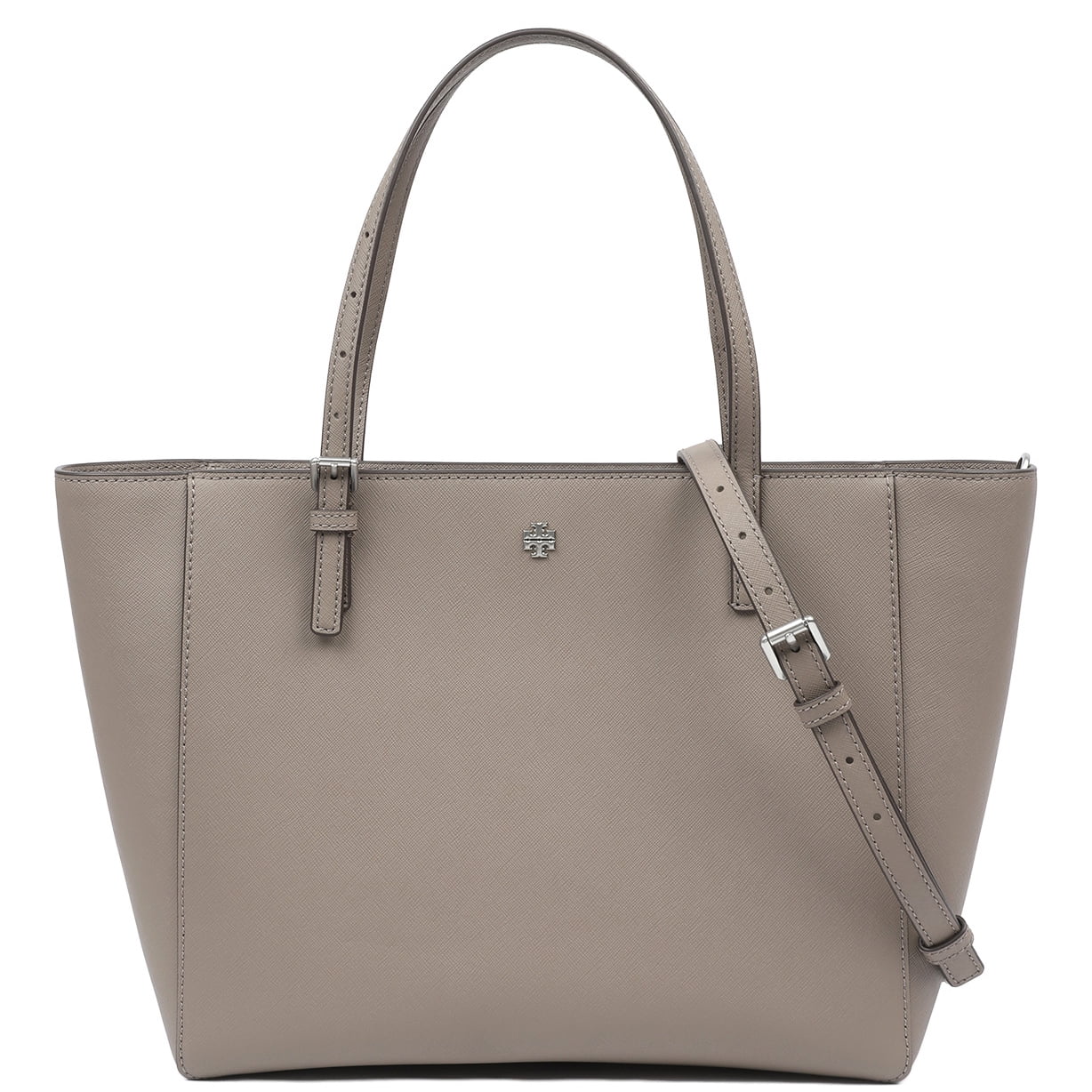 Tory Burch Women's Emerson Small Saffiano Leather Tote (Gray Heron)