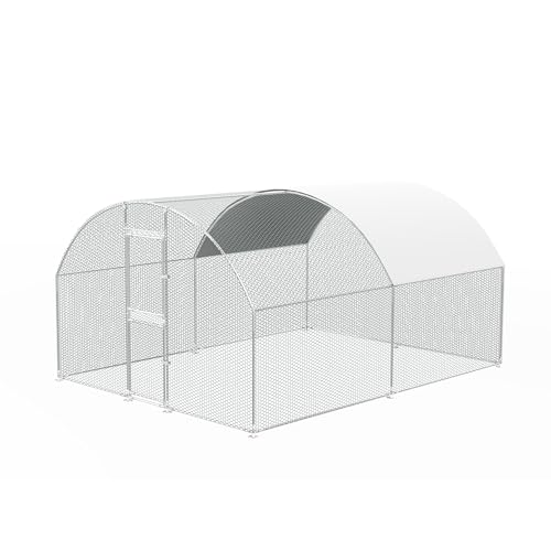 Large Metal Chicken Coop,Peak-roof Walk-in Poultry Chicken Hen cage