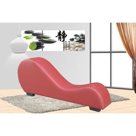 Faux Leather Yoga Stretch Relaxation Chaise, Size: 29\, Red