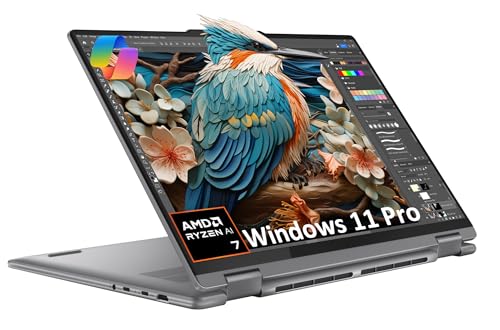 Lenovo Yoga 7 7i 2-in-1 Laptop (16" FHD+ Touchscreen, AMD Ryzen 7 8840HS (Beat i7-1355U), 16GB DDR5 RAM, 1TB SSD) AI PC, Backlit, Fingerprint