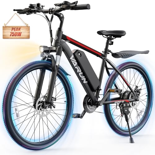 VARUN Electric Bike for Adults 500W (Peak 750W) Electric Mountain Bike, 45 Miles 20 MPH E Bike with 48V Removable Battery