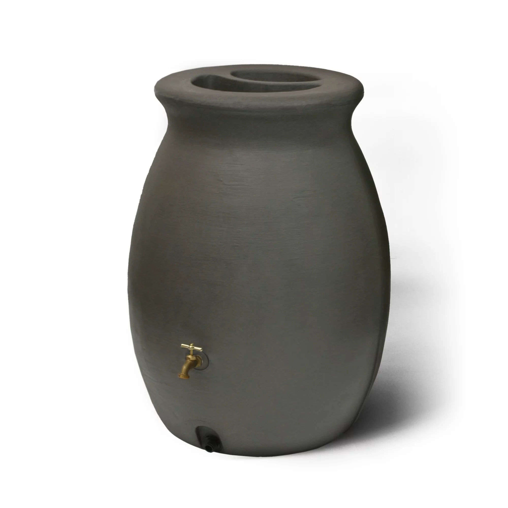Algreen Castilla 50 Gallon Rain Water Collection Barrel, Brownstone