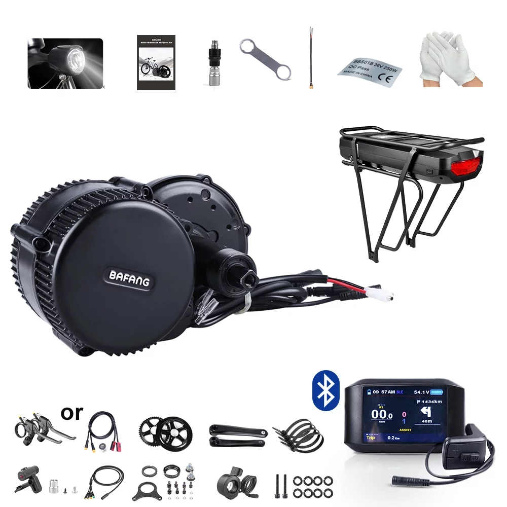 Bafang BBS02B 48V 750W Mid Drive Electric Bike Motor Ebike Conversion Kit Mid Motor for Mountain Bike Road Bike with Optional 48V 11.6Ah / 13Ah /