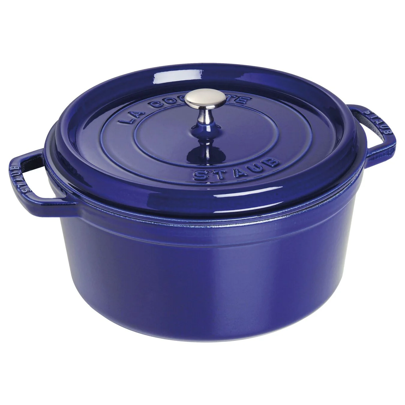 Staub 7 Qt. Cast Iron Round Dutch Oven in Dark Blue
