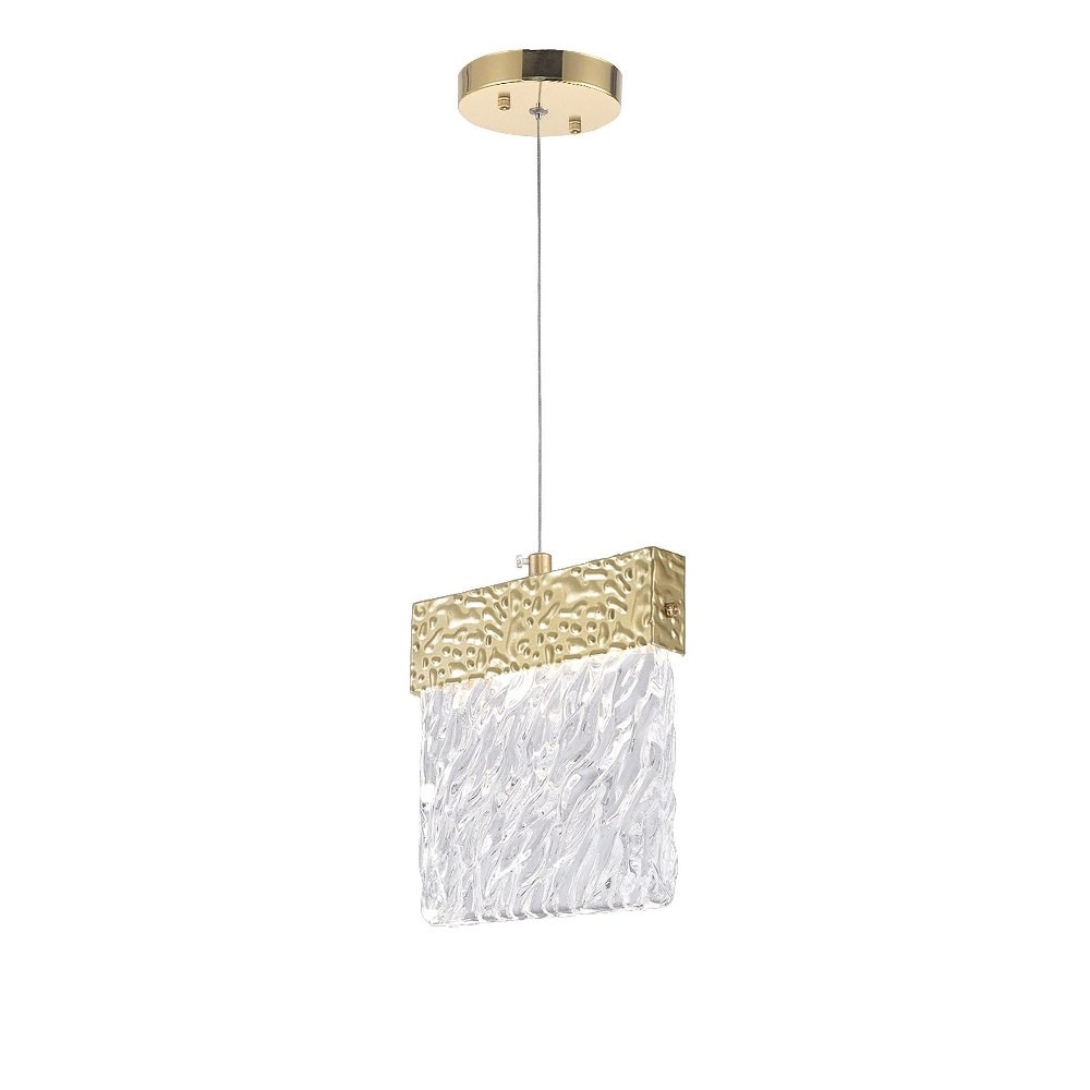 CWI Lighting Carolina Contemporary Metal LED Integrated Pendant in Gold Leaf