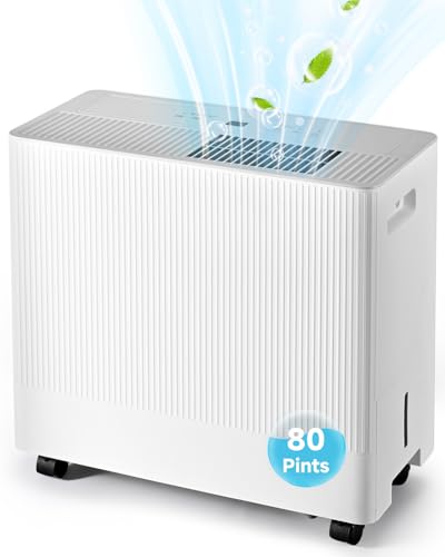 52 Pints Dehumidifiers for Home - 4500 Sq.Ft Energy Star Dehumidifier with Drain Hose for Basement Bedroom Bathroom Large Room,Auto Defrost