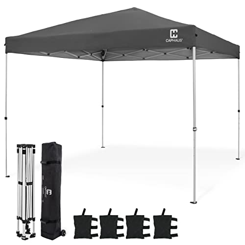 CAPHAUS 12ft x 12ft Patented One-Push Pop Up Outdoor Canopy Tent, Heavy-Duty Commercial Grade w/Central Lock