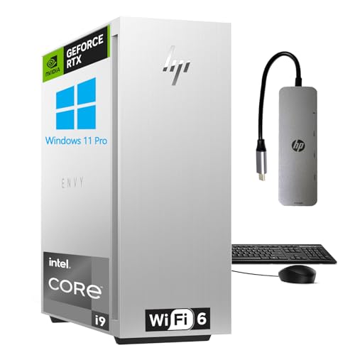 HP 2023 Envy Desktop Computers, Gaming pc Bundle,Intel Core i9-12900, 64GB DDR4 RAM, 2TB SSD, GeForce RTX 3070 8GB GDDR6, WiFi 6, Windows 11 Pro