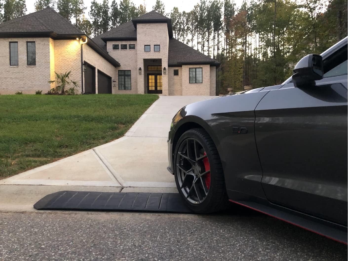 CURB CORRECTOR – Driveway Curb Ramps – Low Profile Car Ramps – 3 Piece Expandable Set – Made from Heavy Duty Recycled Rubber – Eliminate Scraping and