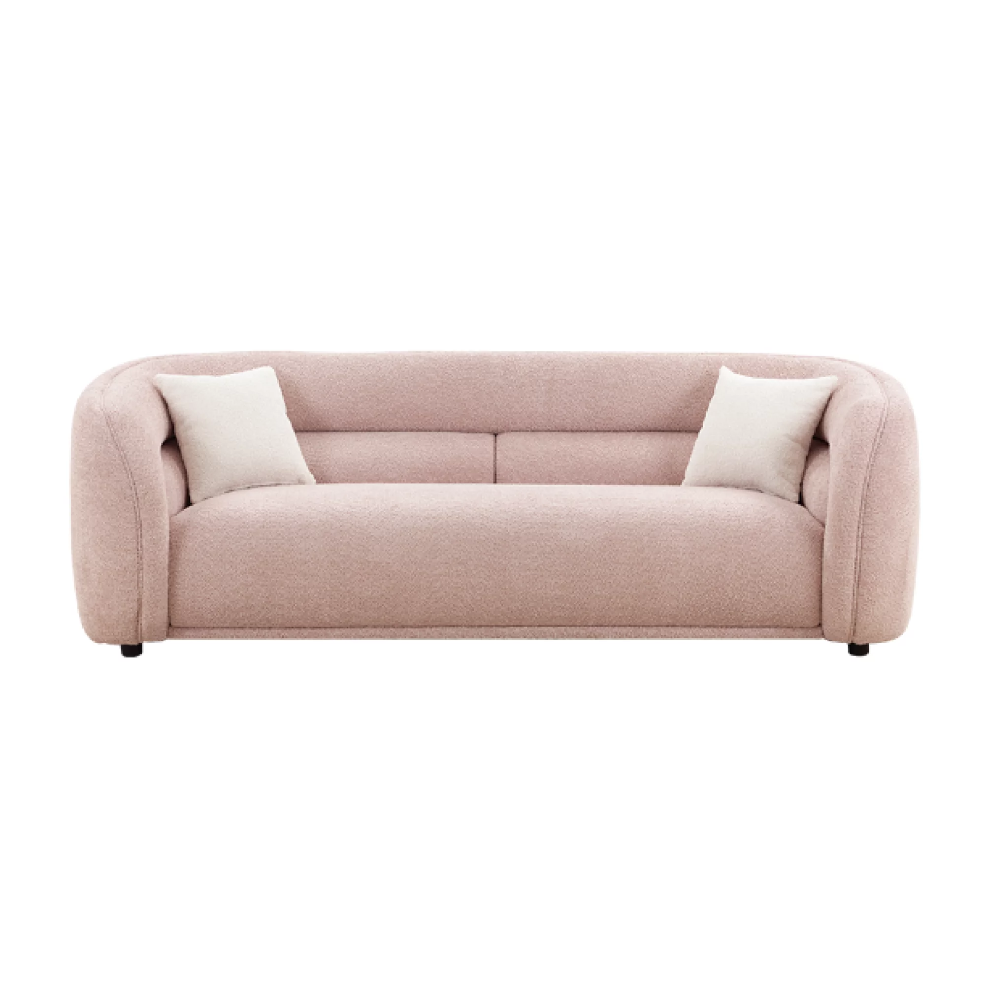 90.6'' Mid Century Modern Curved Sofa Counch Living Room Sofa, PINK