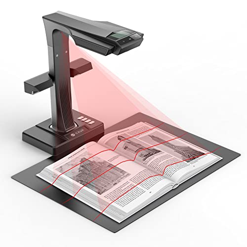 CZUR ET24 Pro Professional Book Scanner, 24MP Document Camera, 3rd Gen Auto-Flatten & Deskew Tech, A3 Document Scanner, 180+ Languages OCR