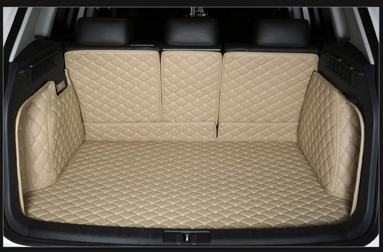 Worth-Mats Trunk Tray All-Weather Rear Cargo Liner Custom for Porsche Cayenne 2011-2018 with Block net on The Left Side of Trunk - Black