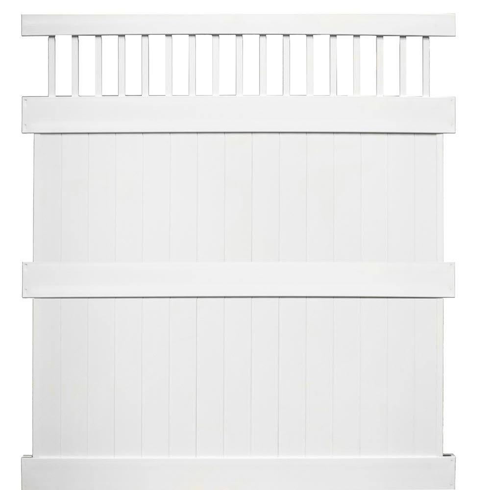 Weatherables Mason 8 ft. H x 6 ft. W White Vinyl Privacy Fence Panel Kit