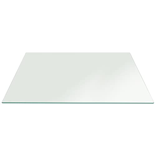 Fab Glass and Mirror Rectangle Glass Table Top 36 x 72 inch - Tempered Glass Table Tops 1/2" thick with Flat Edge
