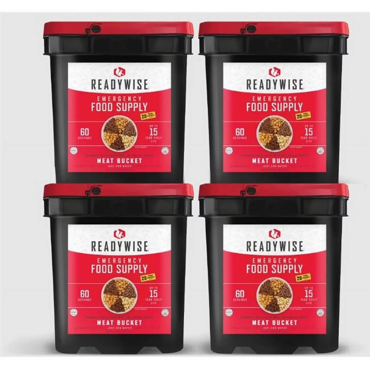 240 Serving Meat Package with 4 Freeze Dried Meat Buckets
