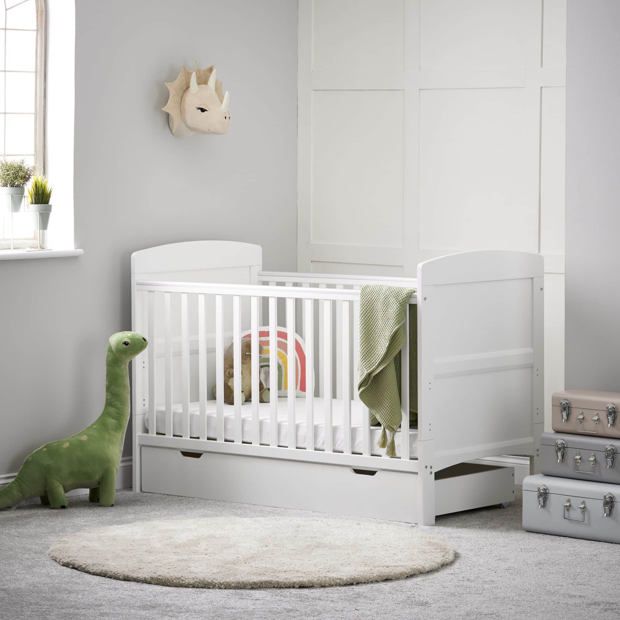 Obaby Grace 4 in 1 Cot Bed and Underdrawer – White