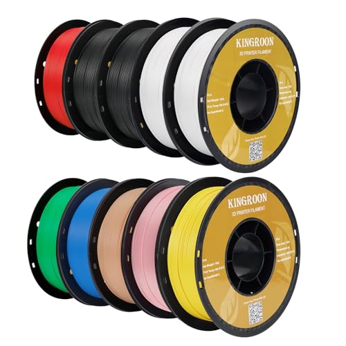 Kingroon PLA 3D Printer Filament, 12Rolls, Dimensional Accuracy +/- 0.03 mm, 12kg Spool(26.4lbs)